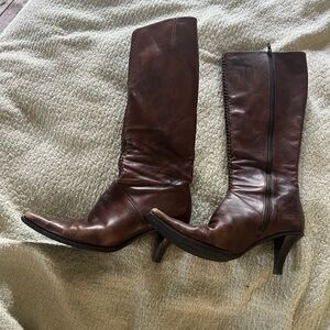 Franco Martini Brown Heeled Boots Classic Leather